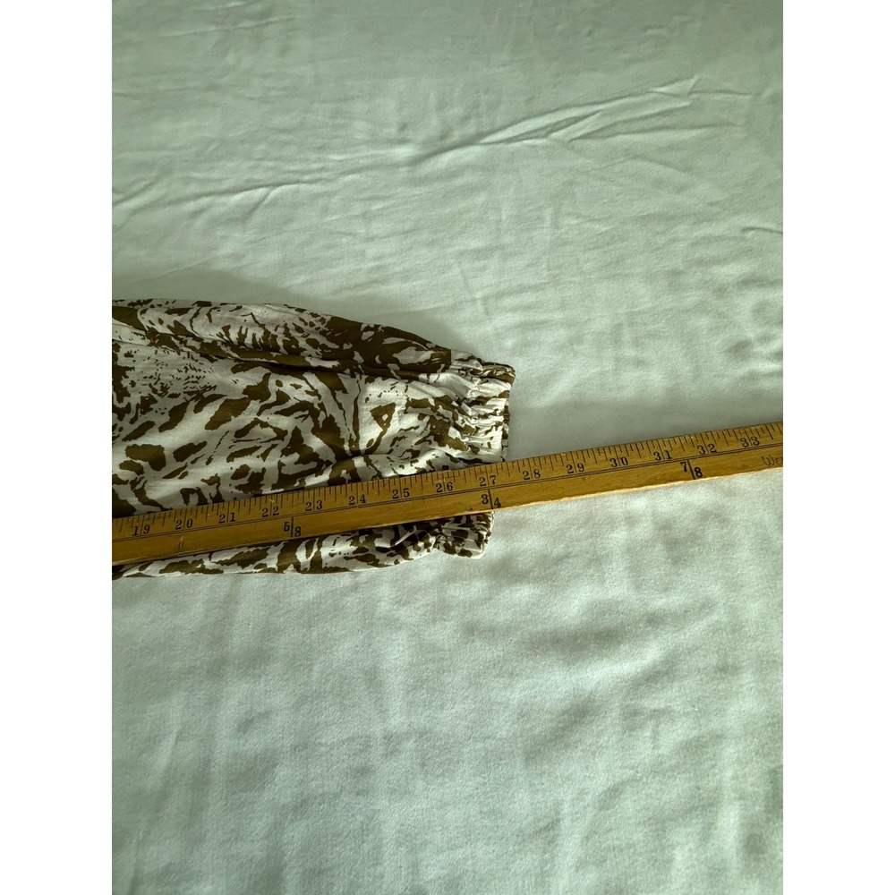 Blue Island Strapless Tropical Print Jumpsuit Brown White Small Drawstring - Picture 13 of 14